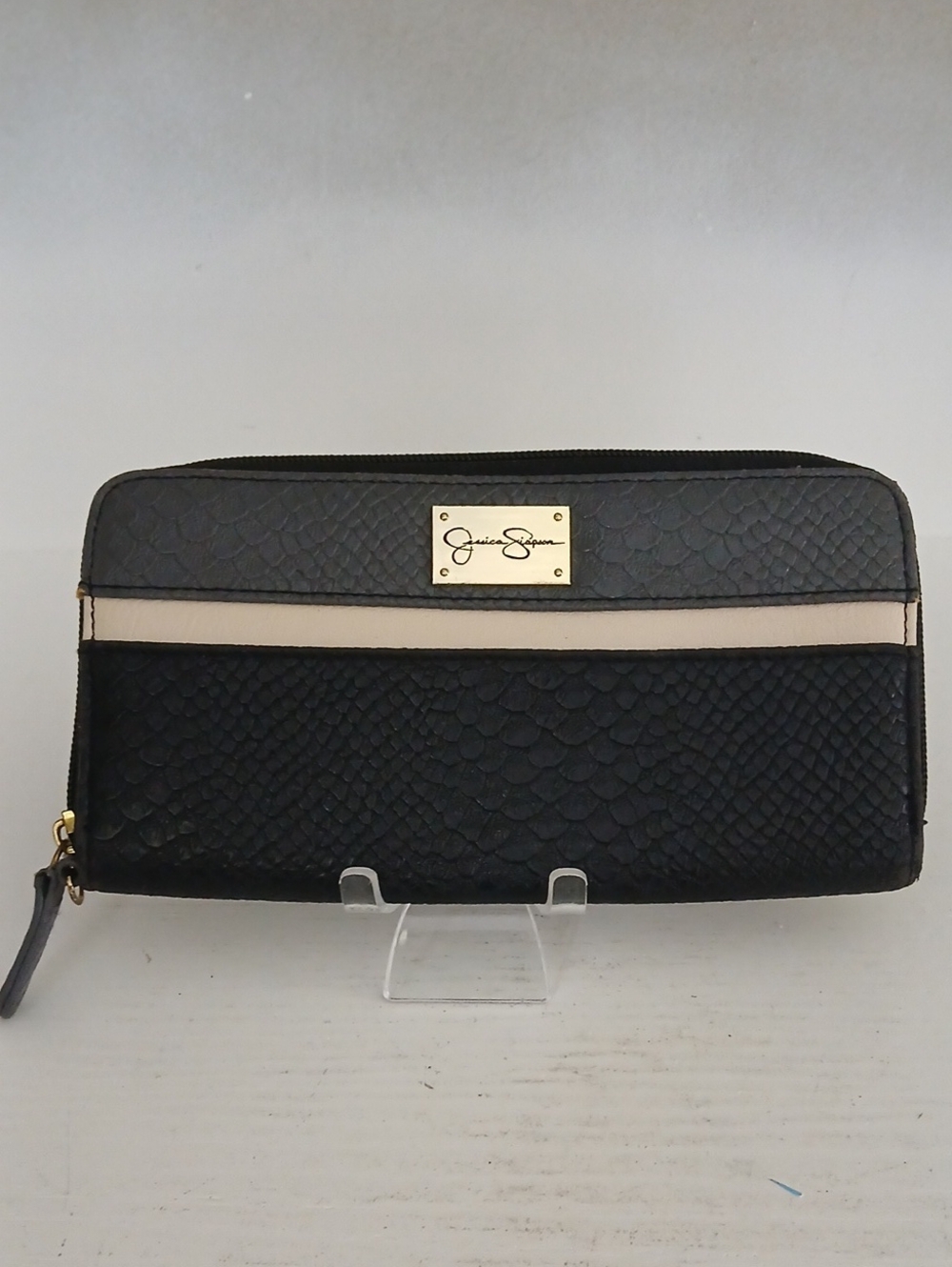 Jessica Simpson Black Zip Around Wallet
